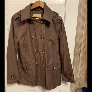 {Michael Kors} hooded long sleeve rain coat
